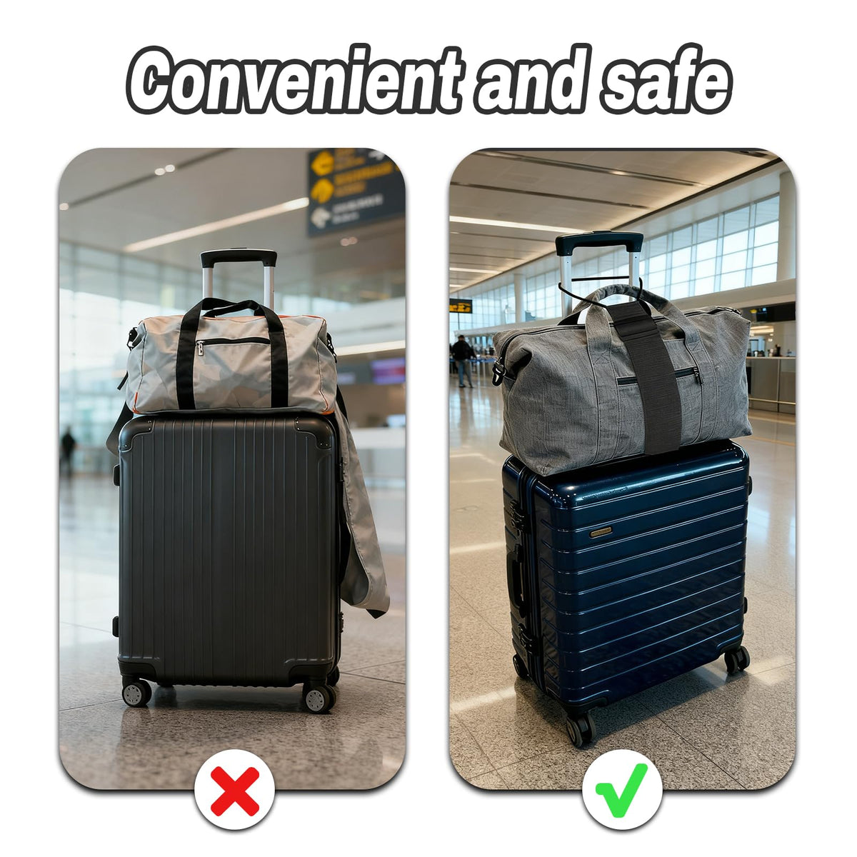 Luggage Straps for Suitcases, 2 Pack Adjustable Luggage Connector Straps, Multi-Use Elastic Straps with Buckles, Travel Straps for Luggage, Luggage Accessories(2 Pink Items)
