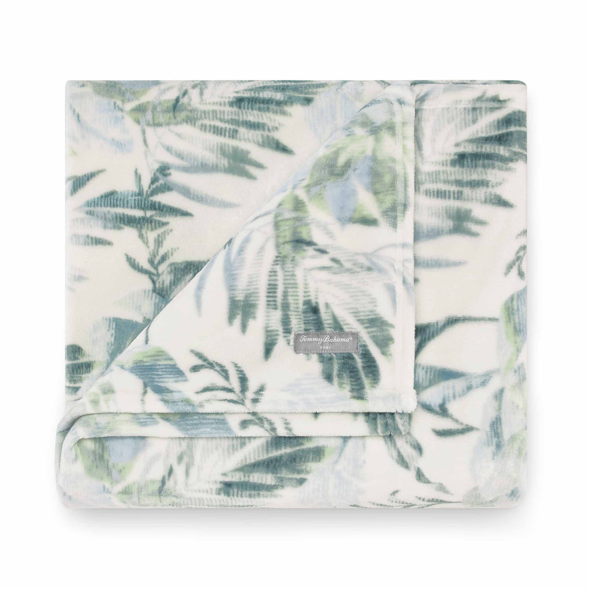 Tommy Bahama - Throw Blanket, Plush Fleece Bedding, Tropical Bedding Set for Bed or Couch (Wallpaper Leaves Green, 50" x 70")
