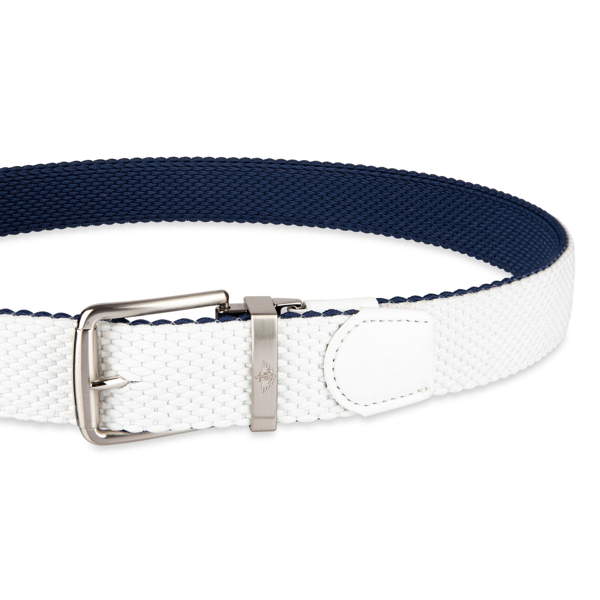 Dockers Men's Reversible Stretch Web Belt, White/Navy, X-Large
