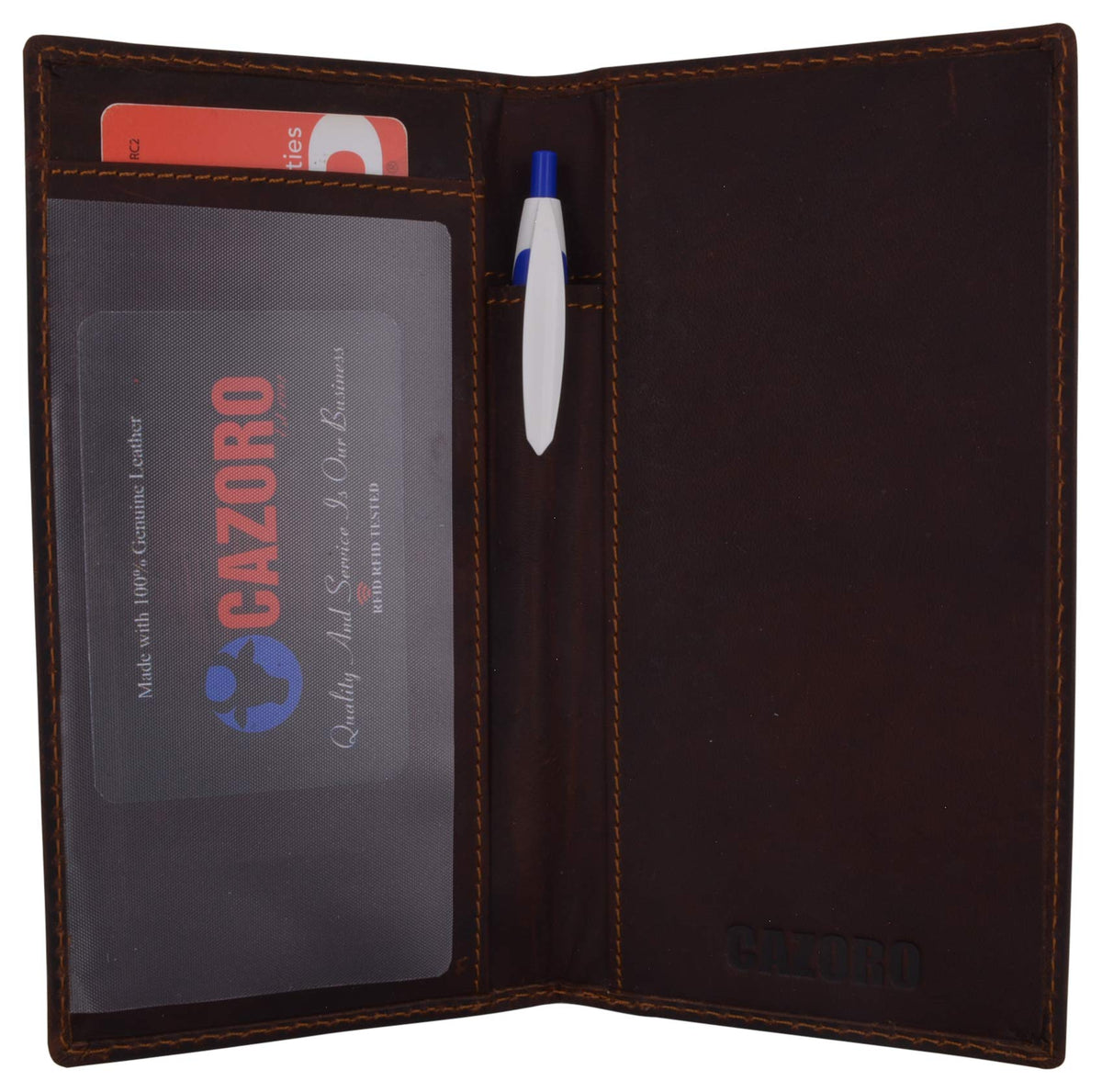 CAZORO Personalized Name Initials Wallets Vintage Leather RFID Bifold Checkbook Cover Holder Womens Mens (RHU Brown)