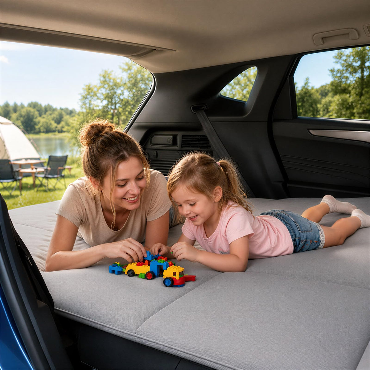 SXMMXS Camping Mattress for Mid-Size SUVs, No Inflation Needed, Foldable Foam Trunk Bed, SUV Air Mattress Alternative for Travel Sleeping, Ideal for Camping Essentials and Road Trips, Gifts for Guys