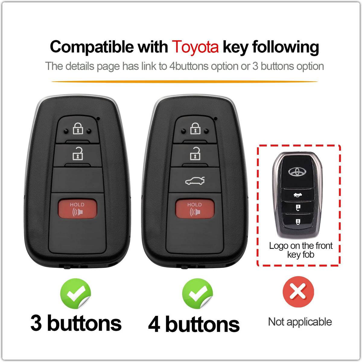Smyfob for Toyota Key fob Cover Leather car Key case Avalon Camry TRD Corolla Highlander Prius Prime RAV4 Prime CHR Accessories