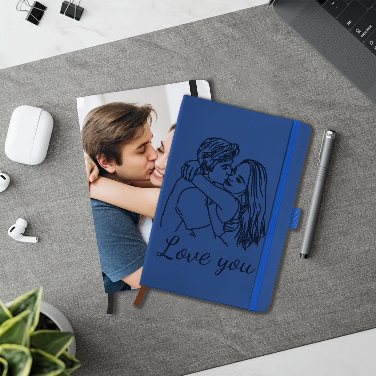 Personalized Journal Notebook with Initials Name Custom Journaling Notebook for Women Daughter Customized College Ruled Notebooks Lined Journals Gift for Mothers Day Mom Her Birthday Graduation