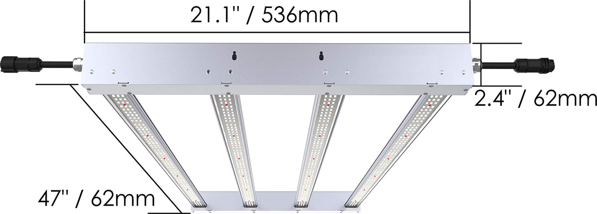 TotalGrow Full Spectrum LED Grow Light Fixture, 320W, 820 ?mol/s, 2.6 ?mol/J