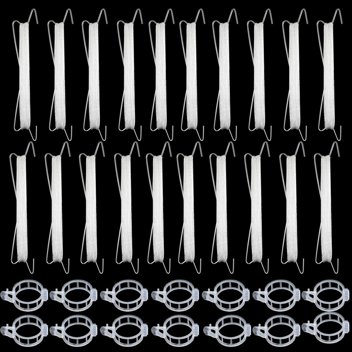 Bandelt 20pcs Tomato Support Hooks with 100pcs Tomato Clips, Tomato Climbing Hooks with 39ft Twine to Prevent Tomatoes from Pinching or Falling Off for Plant Vegetable Plant Fruit Flower