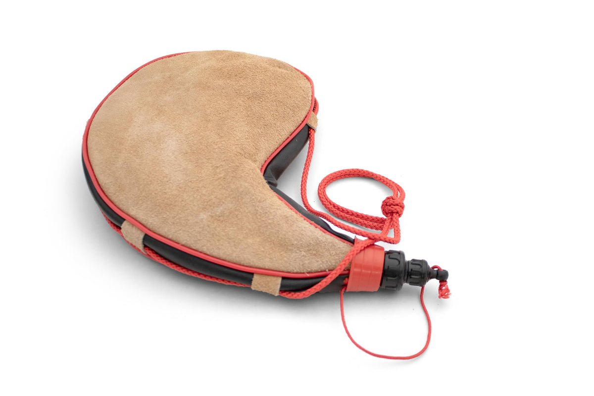 Coghlan's Traditional Spanish Bota Bag, 0.26 Gallon (1 Liter) Leather Wine Flask with Braided Strap – Durable Poly Lining for Camping, Hiking, and Outdoor Adventures