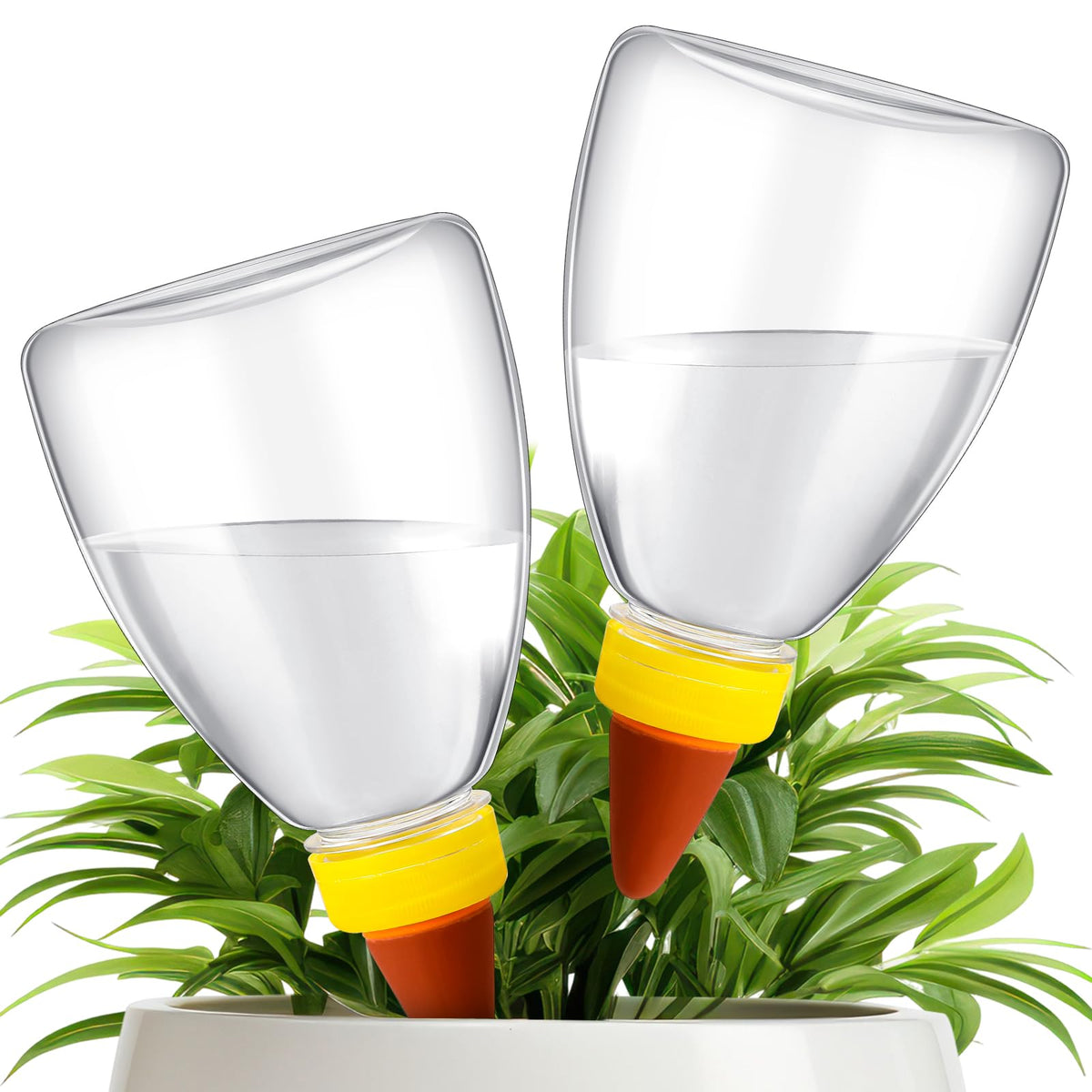 Threlaco 2 Pcs 17 oz Self Watering Planter Insert Plastic Self Watering Globes Automatic Plant Waterer for Indoor Outdoor Drip Irrigation Plant Watering Device with Slow Release Control
