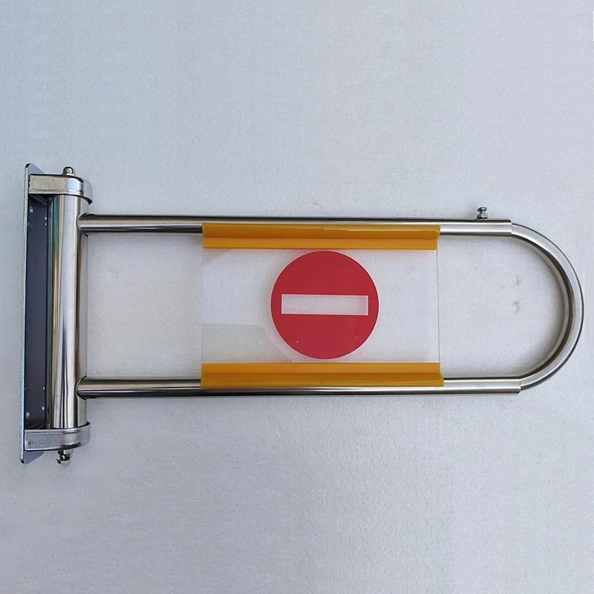 Adjustable Single Entrance Safety Gate Metal, Ticket Inspection Channels Transfer Gate, Park Aisles Scenic Hallway Import and Export Channels(Silver+Yellow,4pcs)