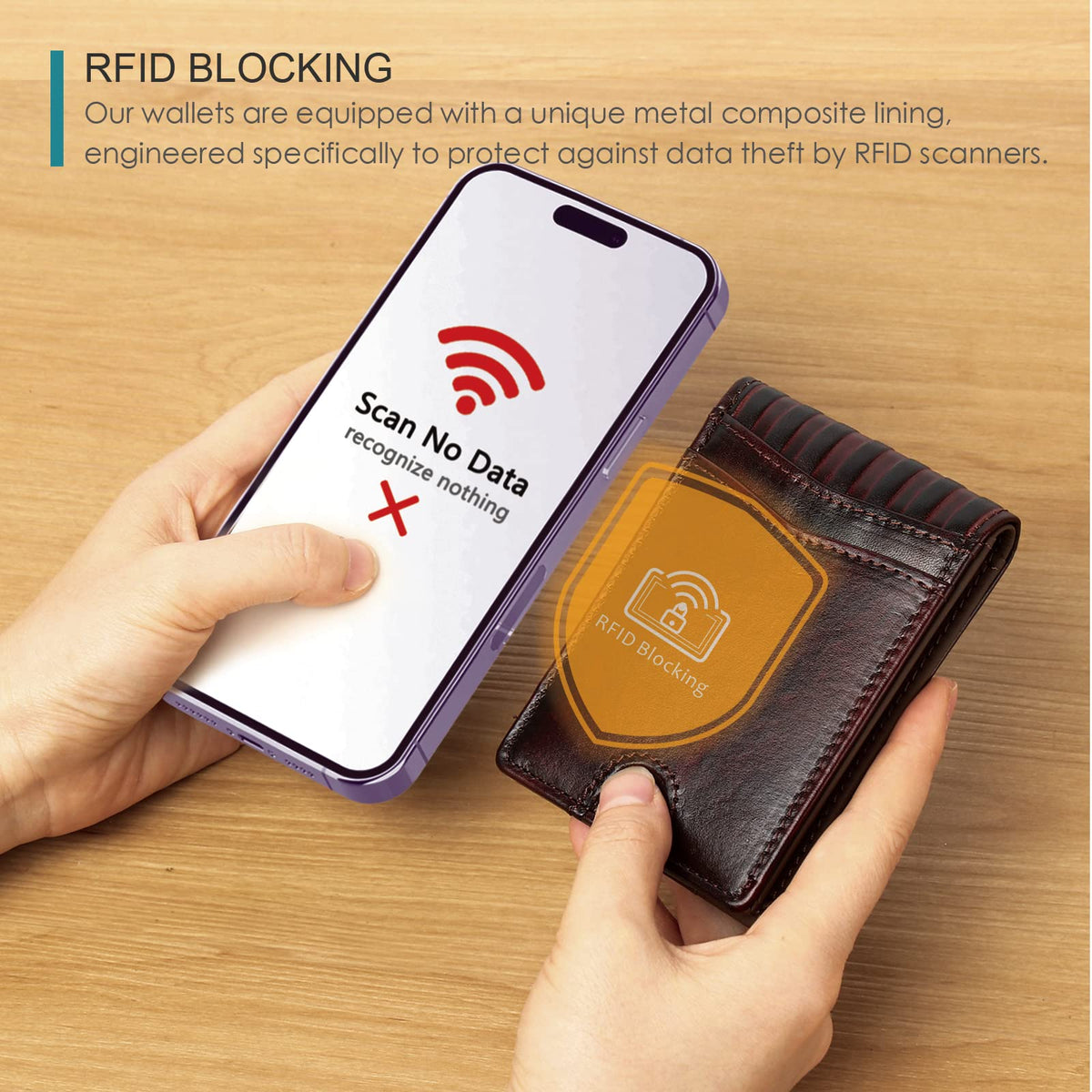Pefiam Full Grain Leather Wallets for Men, Bifold Wallets for Men, Mens Leather Wallets with 12 Slots, RFID Blocking, Gifts for Men (USA Flag, Red)