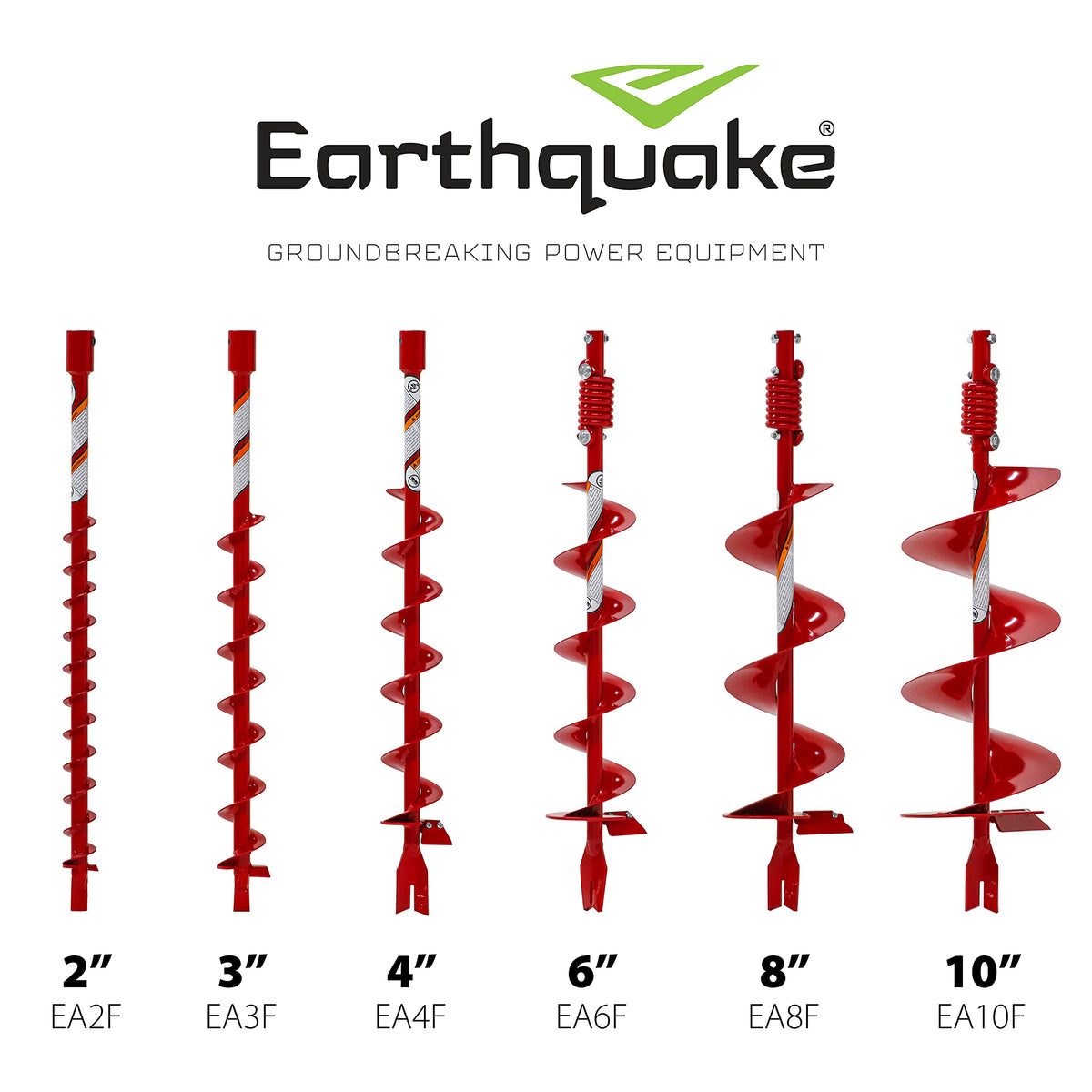Earthquake EA8F 8-Inch Diameter 36-Inch Long Earth Auger with Fishtail Point and Flex Coil Shock Spring