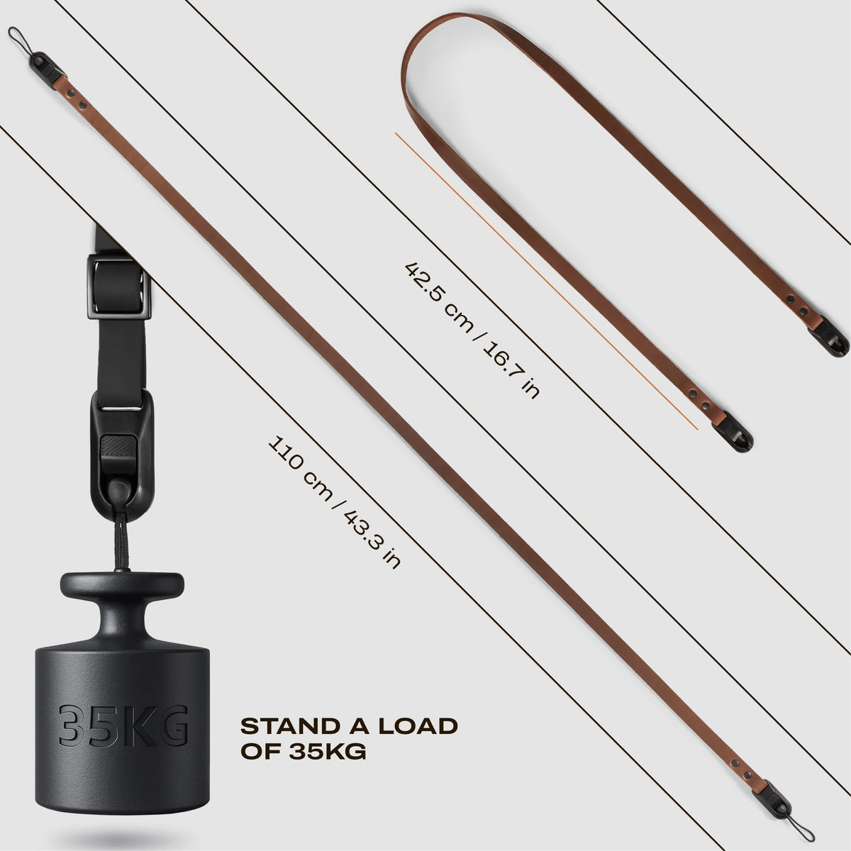 C Coiro Slim Leather Camera Strap with Quick Release, Neck Adjustable Camera Shoulder Strap SLR Compatible with All Camera Brands, Classic/Brown