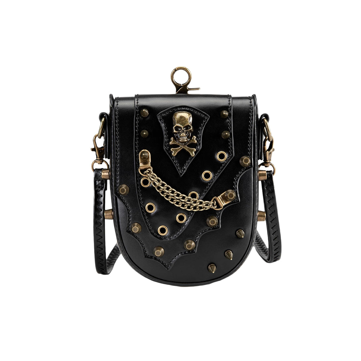 Gothic Owl Crossbody Bag Renaissance Accessories Shoulder Bag Steampunk Belt Pouch Women Cute Cell Phone Novelty Purse (Black B)