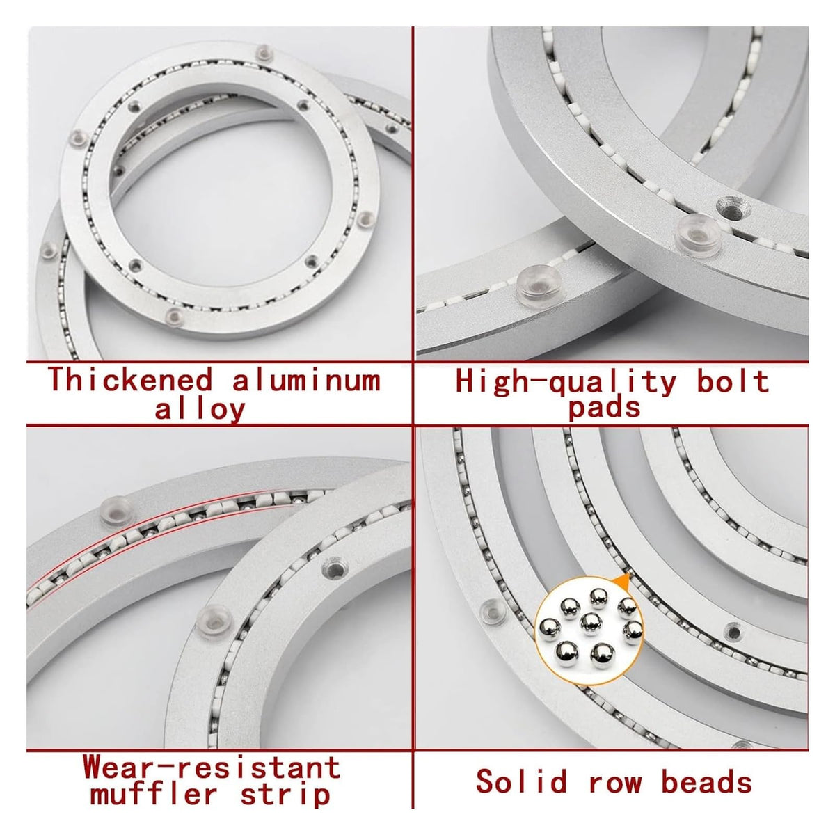 8" to 32" Swivel Base Bearing, Table, Heavy Duty Turntable, Lazy Susan Plate Hardware, 360 Rotating, Aluminium Organizer for Dining TV Computer Monitor(8 inches (200mm))