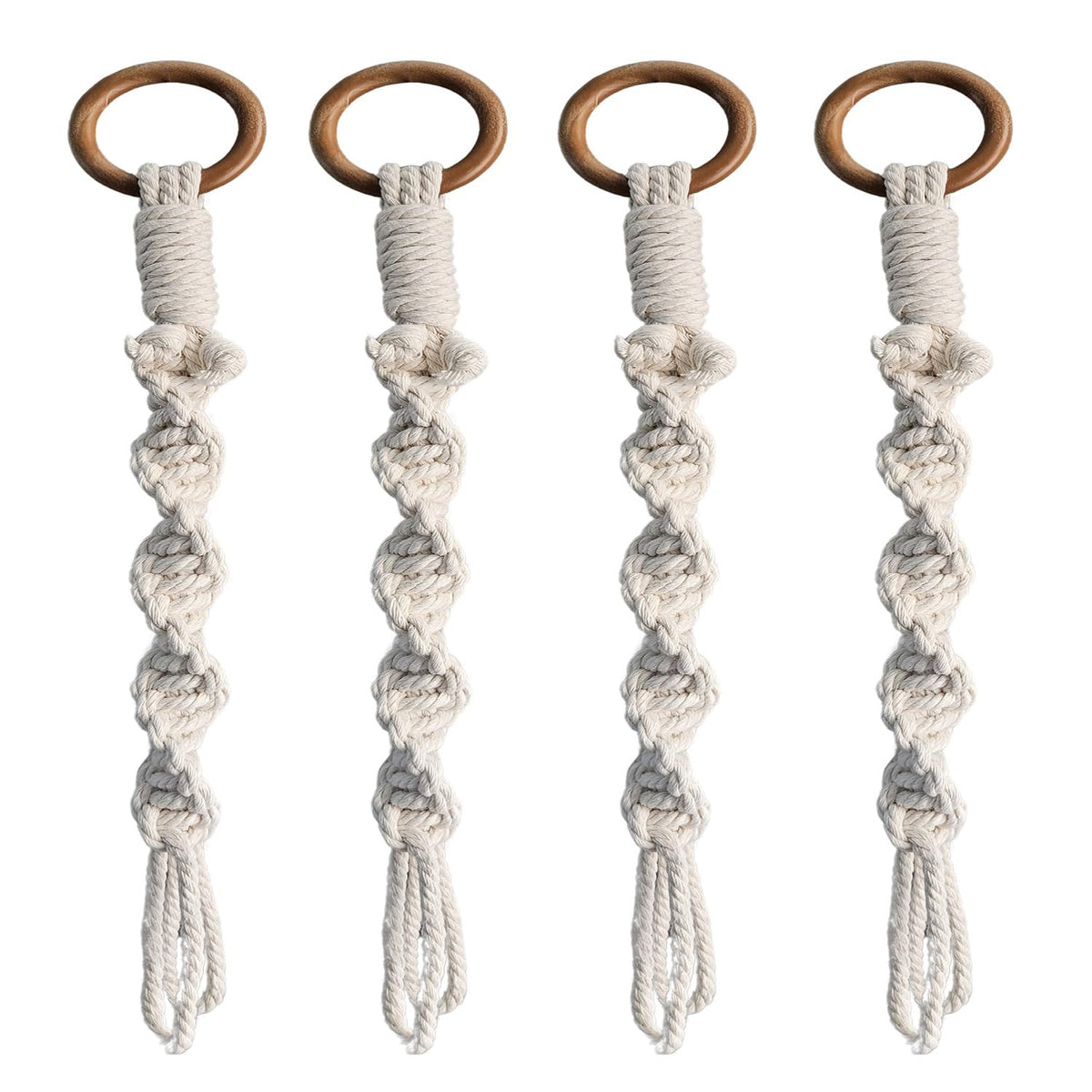 Macrame Plant Hanger Extender 22″ Plant Pot Holder Extender(4 Pack, White)