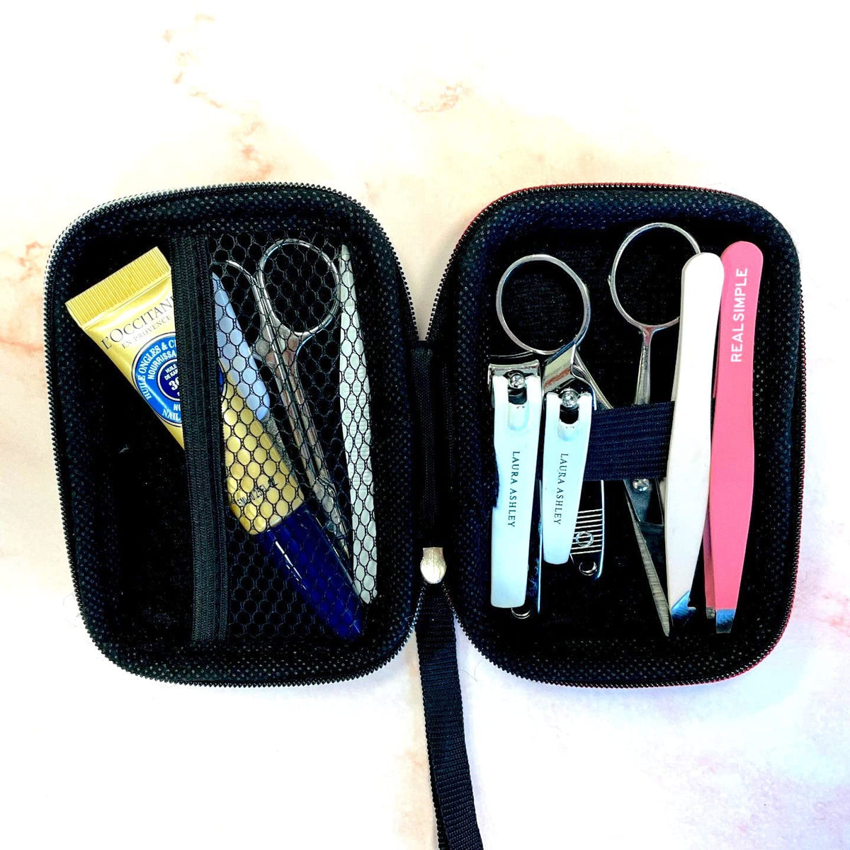 AGOZ 4.25" x 2.75" x 1.5" Mini Case for Manicure, Small Hard Travel Pouch with Wrist Strap for Nail Care Tools, Water Resistant and Anti-shock Unisex Case for Manicure Pedicure Kit (Purple)