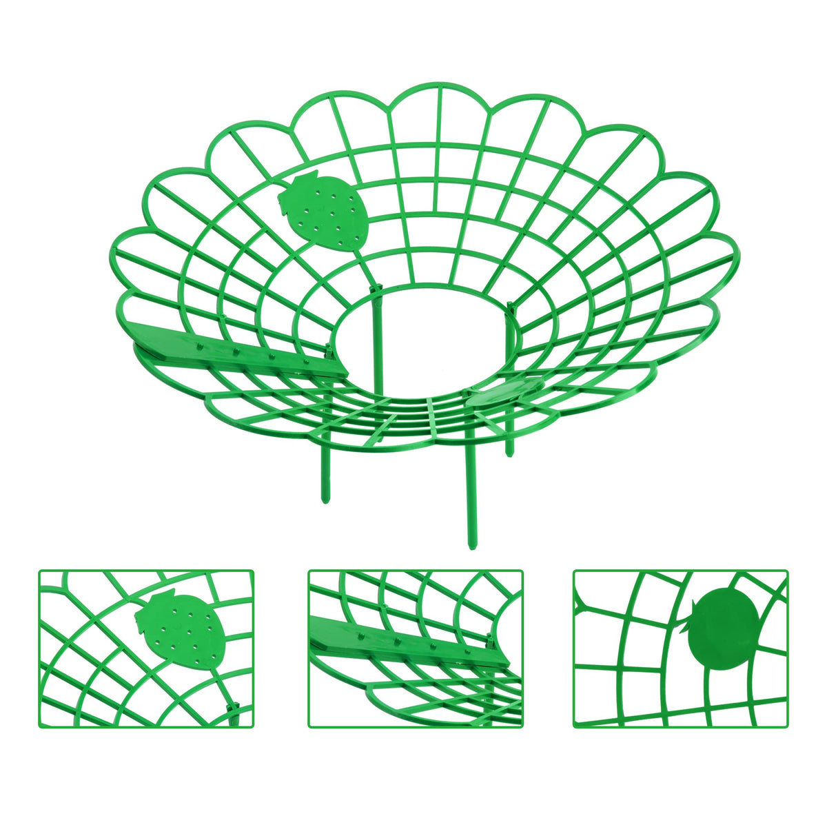 Iceyyyy 15 Pack Strawberry Plant Stand Supports-Strawberry Plant Support Stand Rack with 4 Support Feets-Growing Frame Holder Cage to Keep Berries Clean and Prevent Rot