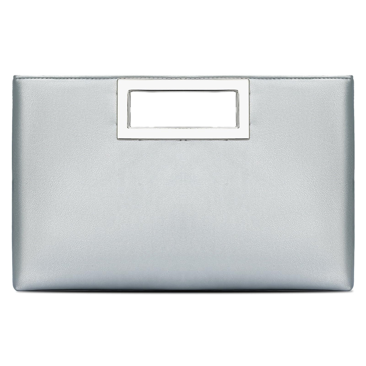 KKXIU Clutch Purse for Women Vegan Leather Evening Bag Formal Handbag for Wedding Party Prom Bridal (Silver)