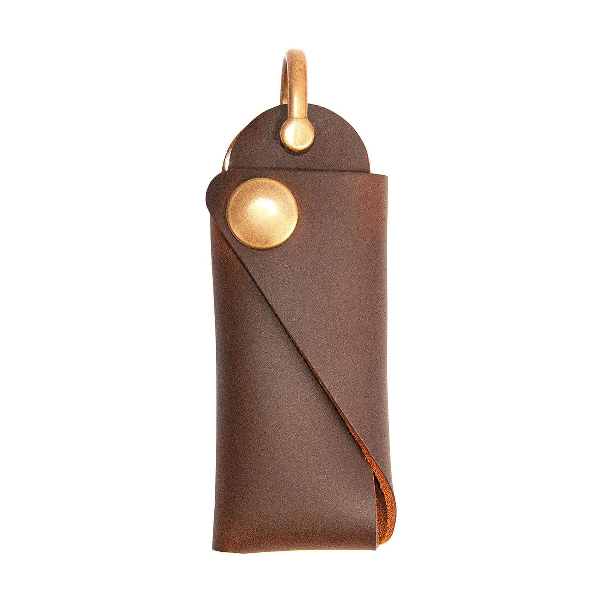 Turbosnail Minimalist Key Holder, Leather Key Fob, Key Organizer, Gift For Him (Brown)