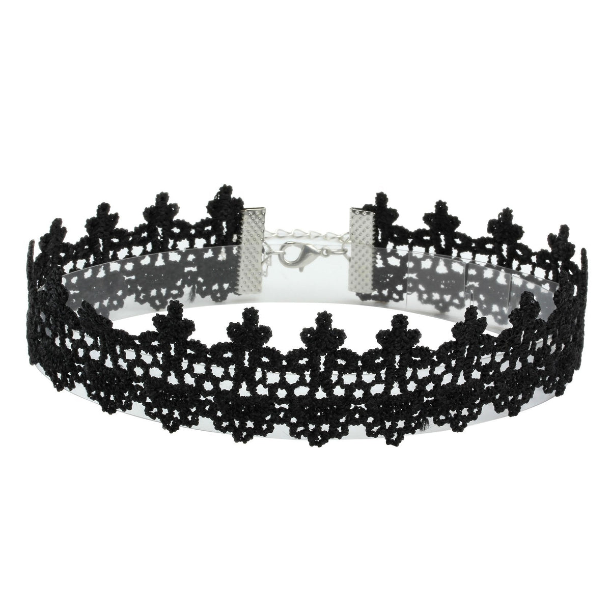 Eigso 8Pcs Gothic Tattoo Lace Choker Necklaces Set for Women Adjustable Black Collar Choker