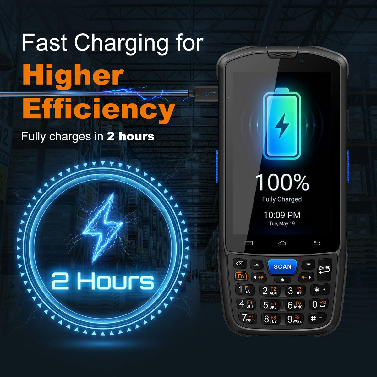 FARSET F7 Android 14 Barcode Scanner PDA, HW-N6603 1D/2D/QR Scan Engine, NFC, 5000mAh Removable Battery, IP67 Rugged for Warehouse & Logistics, 2026