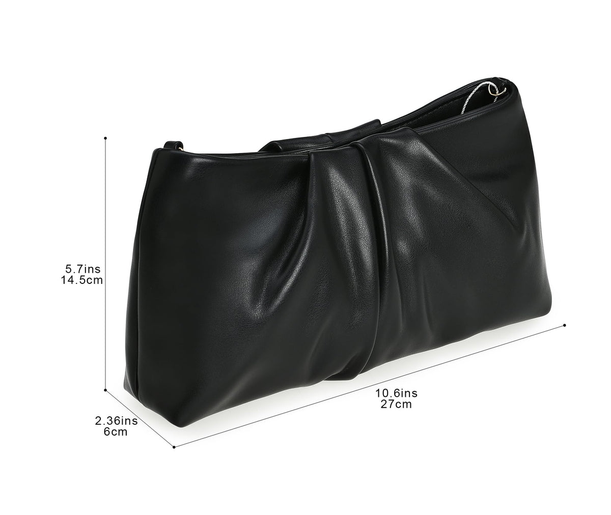 WHIMFINITY Pleated Clutch Purse for Women Evening Clutch Bag Formal Womens Purses for Wedding Dinner Dressy Party (Black)