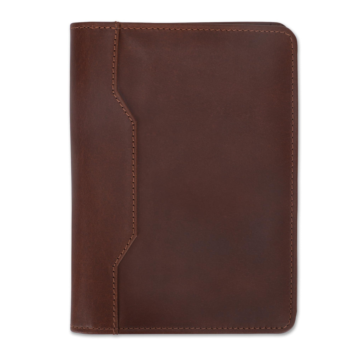 CestAntiQ Leather Junior Padfolio for Men Women Business Portfolio Folder Compact 5 x 8 Legal Pad Organizer with Pen Loop Professional Resume Interview Document Holder Padfolio (Tan)