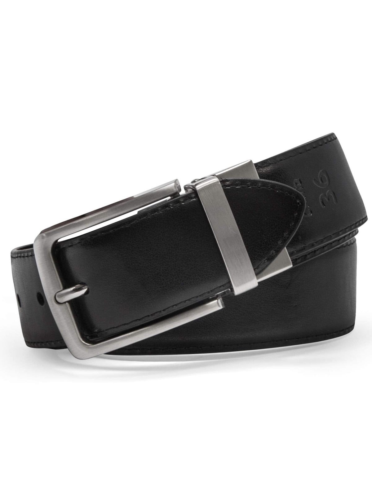 Steve Madden Reversible Men's Dress Casual Every Day Leather Belt, Brown/Black, 34