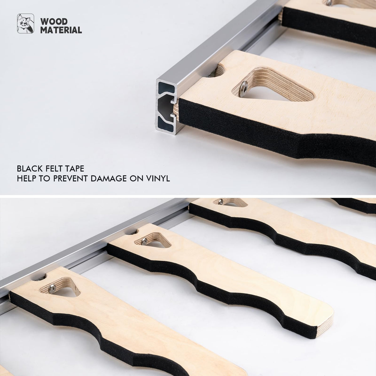 FOSHIO Wood Vinlyl Roll Holder Storage for up to 12 Rolls of Vinyl, Heavy-Duty Aluminum Rack with Mounting Hardware Wall Mounted for Vinyl, Transfer Paper Tape, Wallpaper, Window Film, Wallpapper