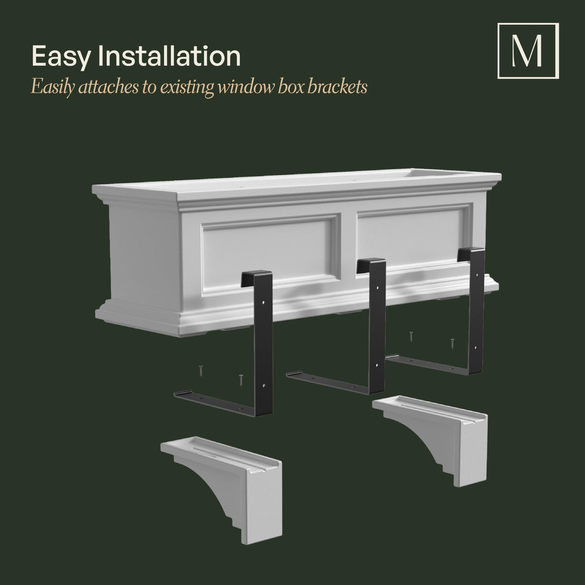 Mayne Fairfield Decorative Brackets (2-Pack) Compatible with Mayne Fairfield & Cape Cod Window Boxes Only – Classic Outdoor Accent for Window Box Support - Espresso