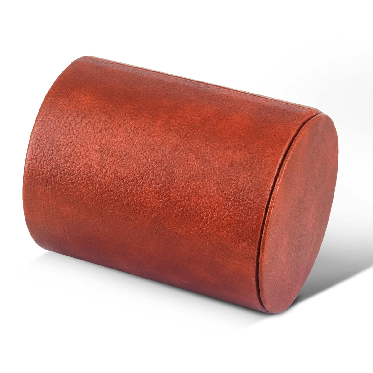 HEISHAYU PU Leather Pencil Pen Holder Cup Stand,Desk Accessories Holder,Makeup Brush Storage Organizer,Desktop Stationery Organizer for Office School Home Supplies (Brown)