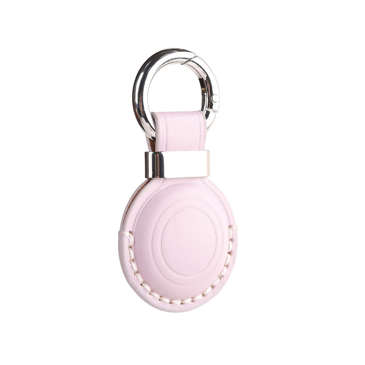LQU Genuine Leather Keychain Holder Compatible with Airtag, Secure Air Tag Keychain Holder Case Cover Key Chain Ring Accessories for Air Tag - Purple V2.0