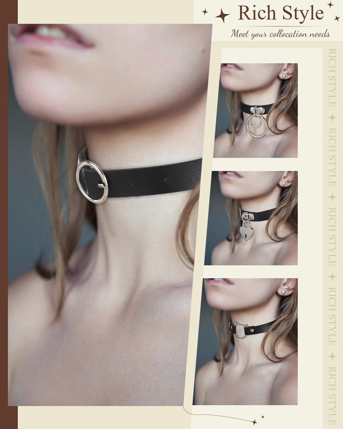 Sasylvia 20 Pcs Punk Leather Choker Necklaces Bulk Gothic Spiked Choker Set for Women Adjustable Black PU Leather Goth Studded Rock Necklaces Rivet Spike Halloween Costume Cosplay Accessories