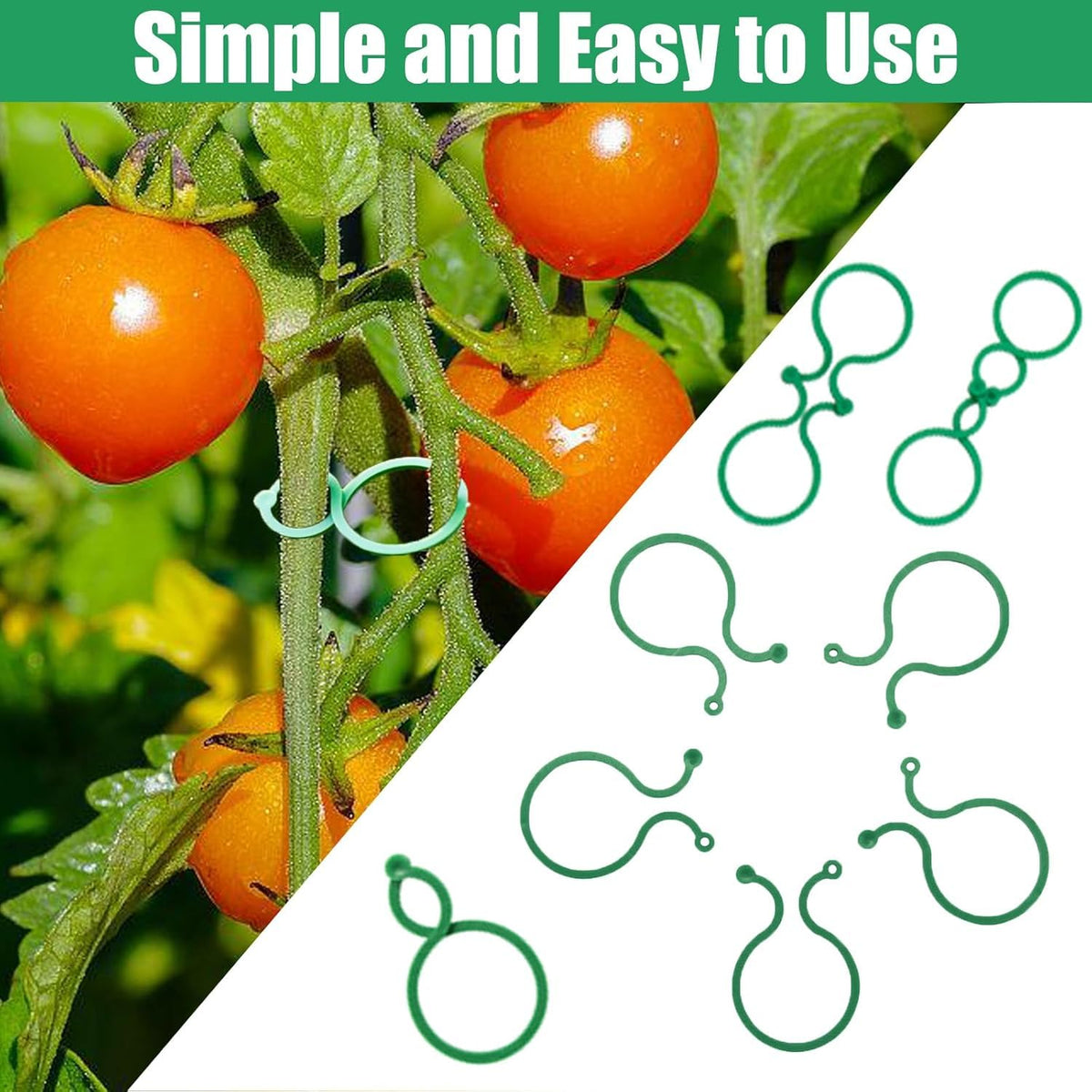 Hysagtek 200 Pcs Plant Clips for Climbing Plants Garden Clips Plant Support Clip for Tomato Gardening Clip for Support & Securing Plants
