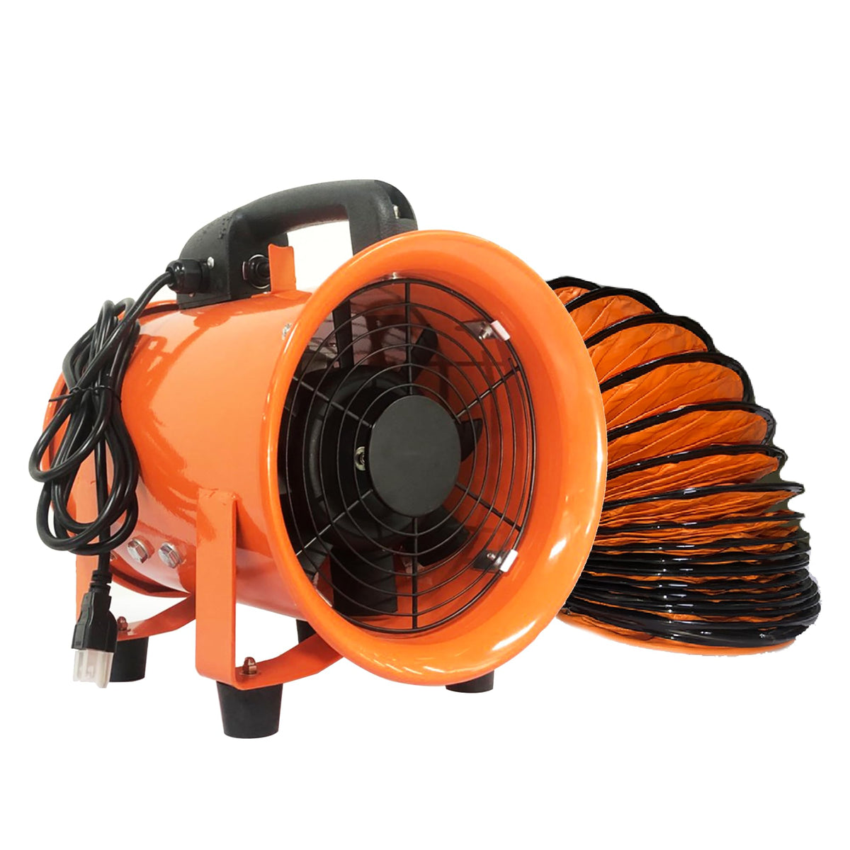 FICBXRA Utility Blower Fan 10 Inch Portable Axial Exhaust Fan 350W/2.6A 1600CFM High Velocity Ventilator with 32FT Duct Hose for Exhausting & Ventilating at Home and Job Site