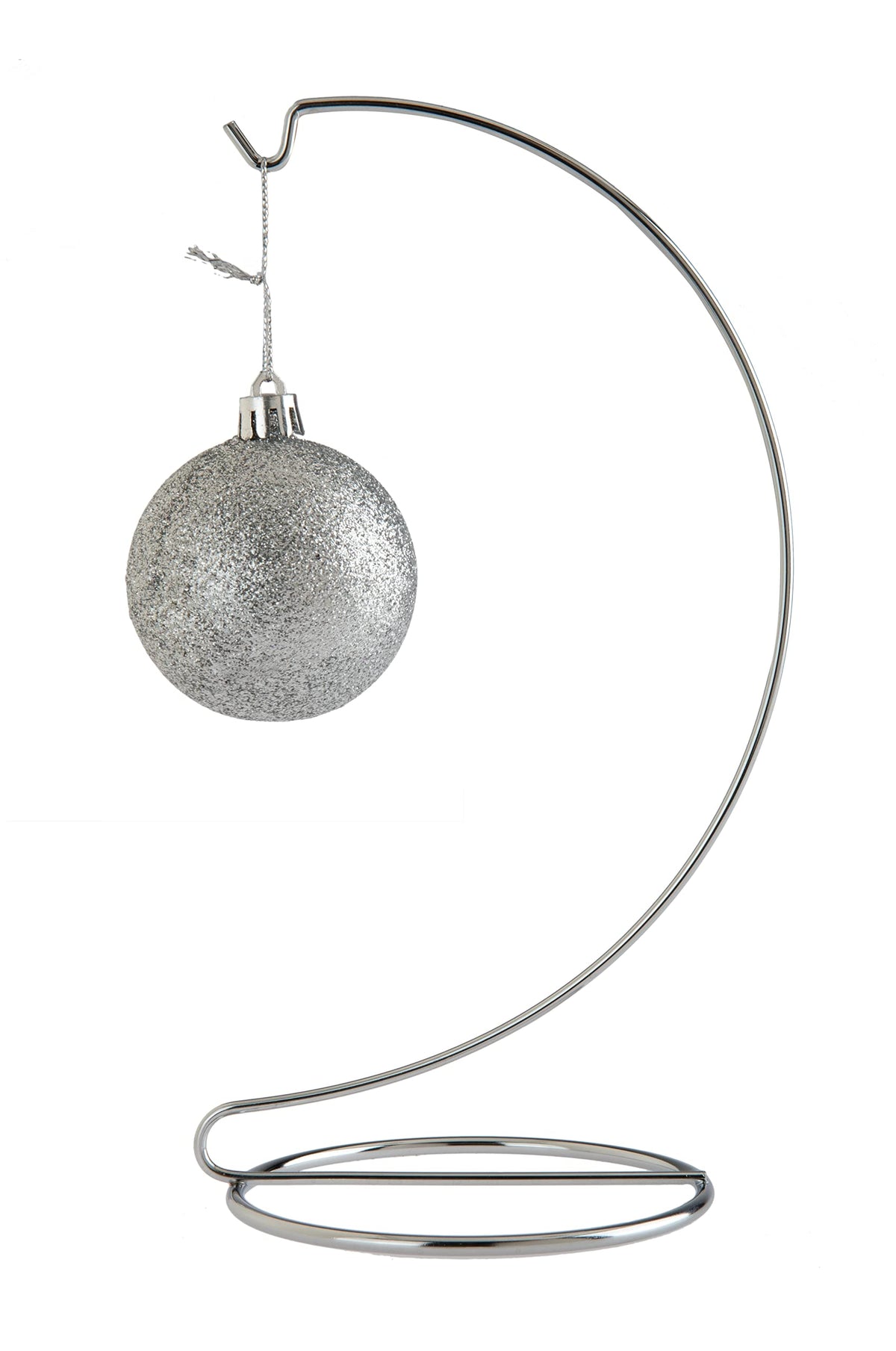 Creative Hobbies® 10 Inch Chrome Ornament Display Stands - Elegant Wire Hangers for Ornaments & Terrariums | Pack of 3