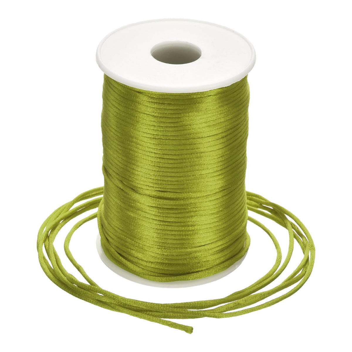 Rebower Nylon Satin Cord 2.5mm, 109 Yard Nylon String for Bracelet Braided Thread [for Jewelry Making Necklace Chinese Knot Craft] - Army Green
