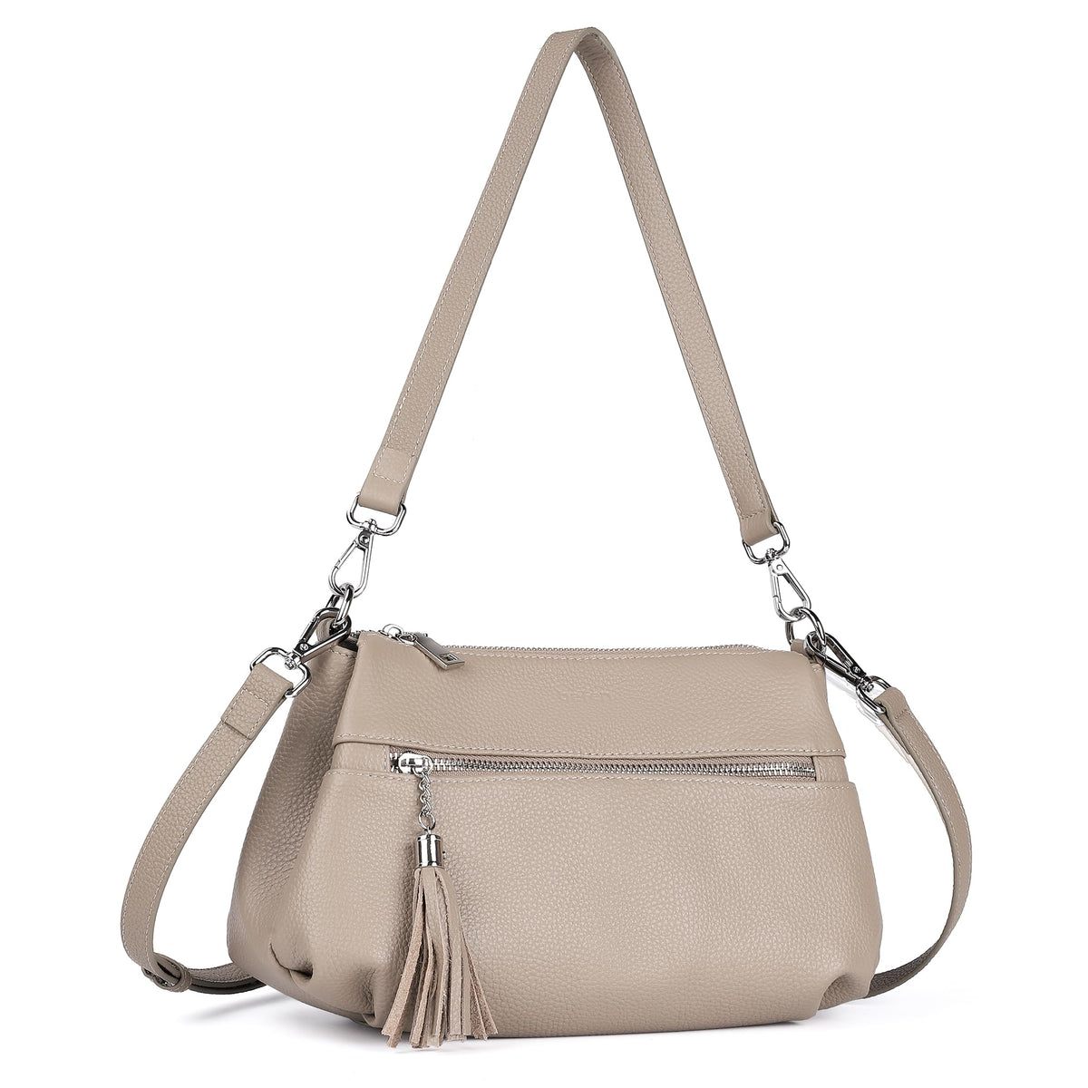 befen Soft Genuine Leather Crossbody Hobo Purses for Women, Women's Shoulder Bags Handbags with 2 Shoulder Straps Tassel