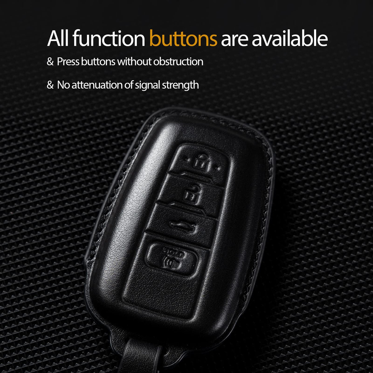 Smyfob Compatible with Toyota Key fob Cover Leather Toyota Keychain Holder case Protector Avalon Camry TRD Corolla Highlander Prius Prime RAV4 Prime CHR Accessories