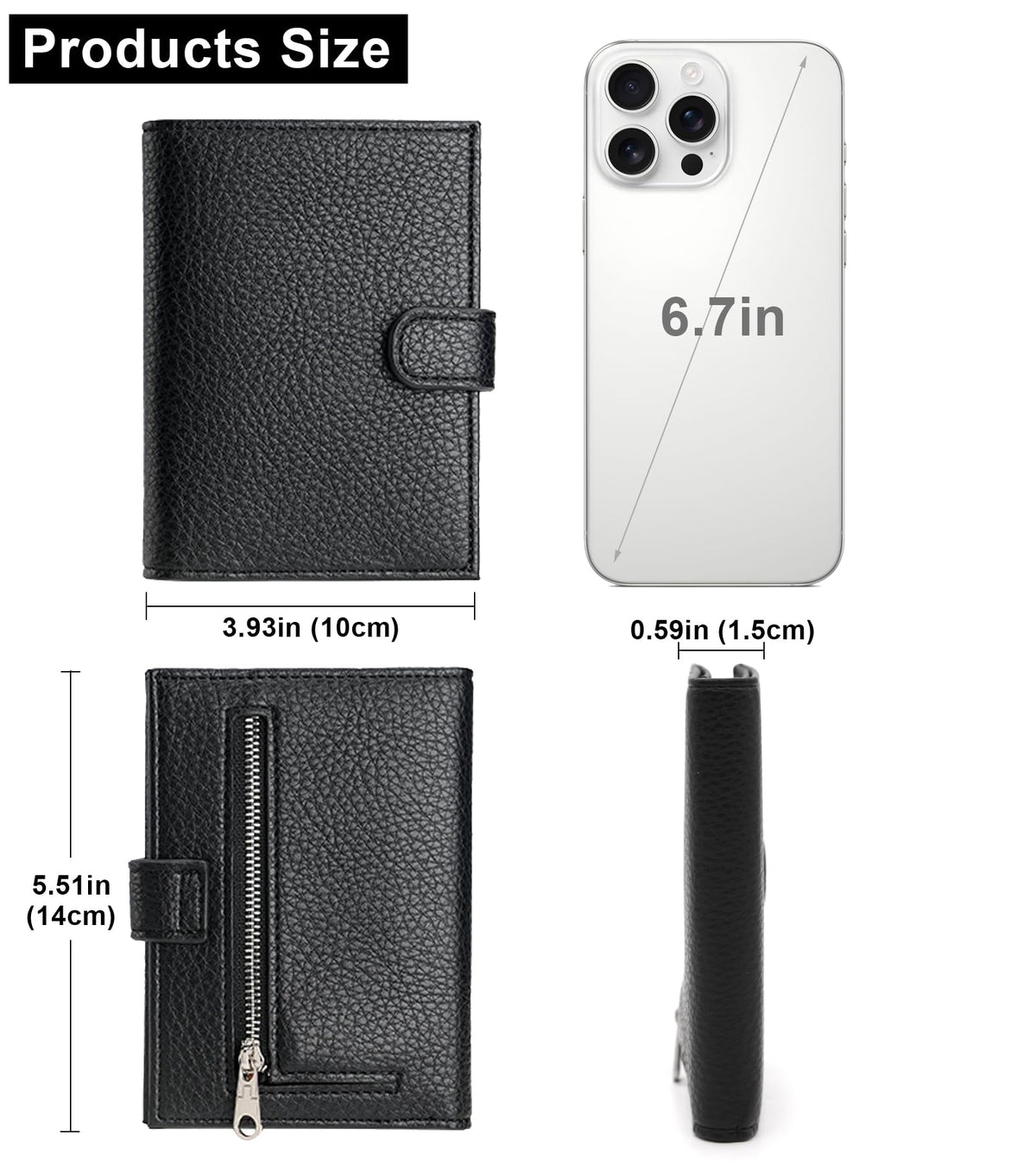 Long Keeper RFID Passport Holder Women Men PU Leather Travel Slim Wallet with Card Holders SIM Slots Zippered Coins Pocket (White)