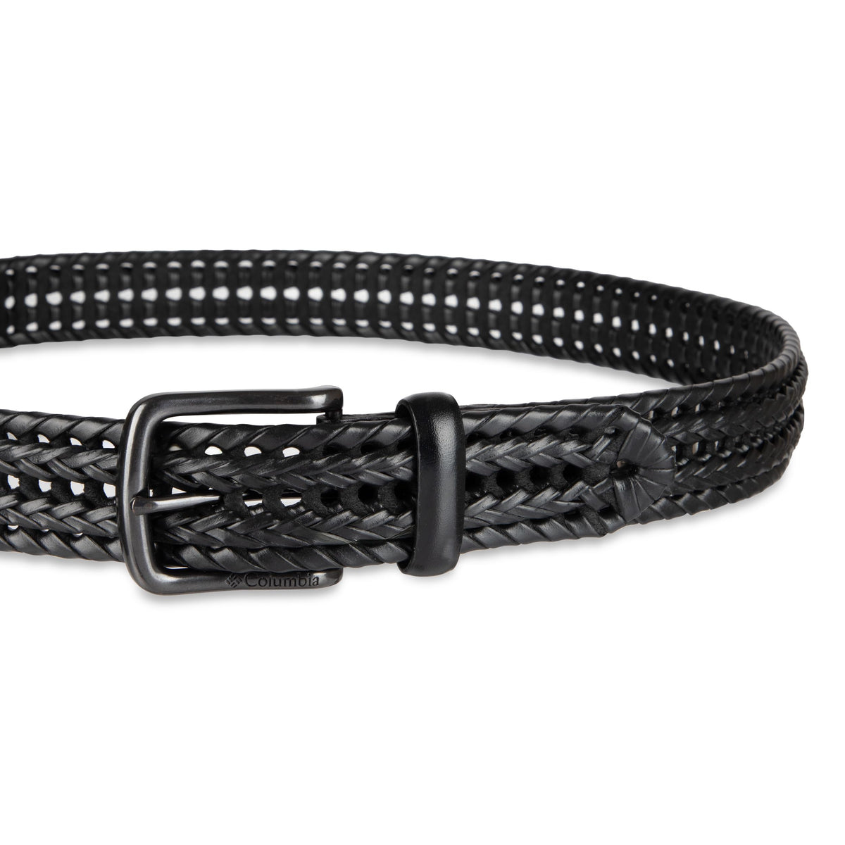 Columbia Men's Fully Adjustable Lace Braid Belt, Black, Large