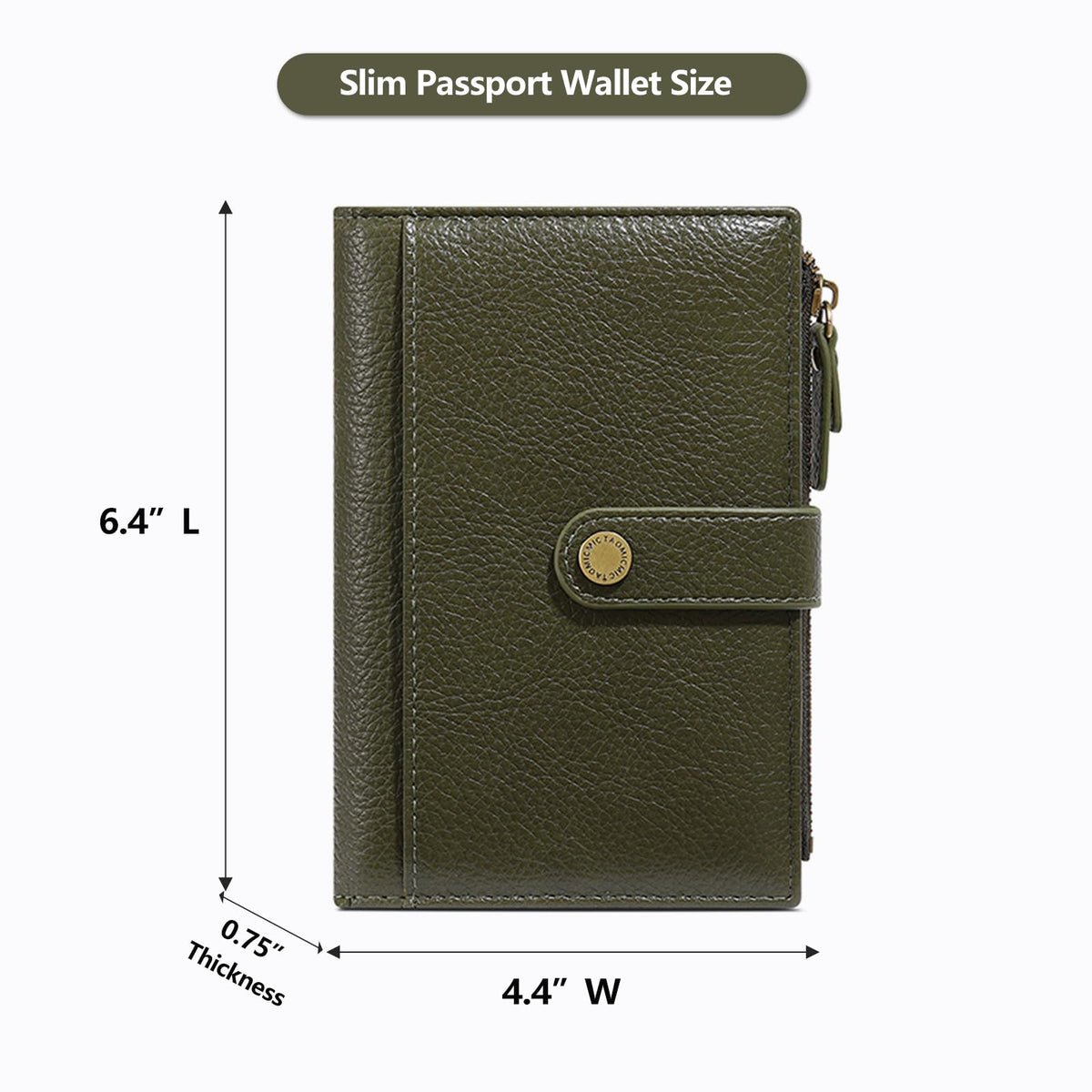 Slim RFID Blocking Passport Holder Wallet,PU Leather Travel Card Organizer,Lightweight Passport Case for Women Men (Green)