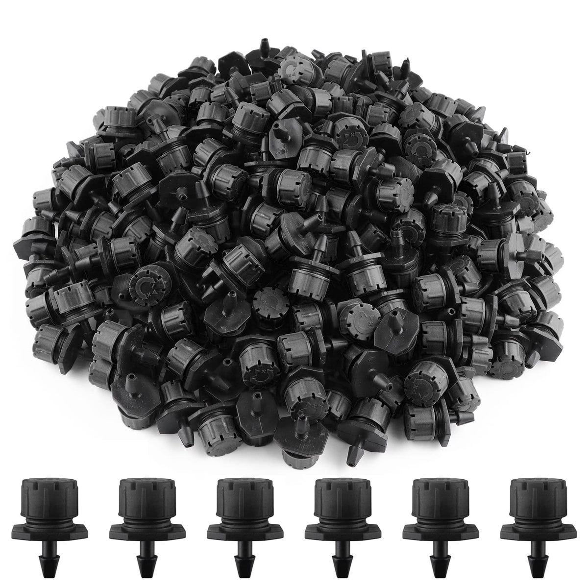 Kalolary 200PCS Drip Irrigation Emitters Drip Emitters for 1/4 Drip Irrigation Tubing Pressure Compensating Dripper Emitters System Drip Tip Constant Flow Drip System Parts for Garden Supplies (2 GPH)