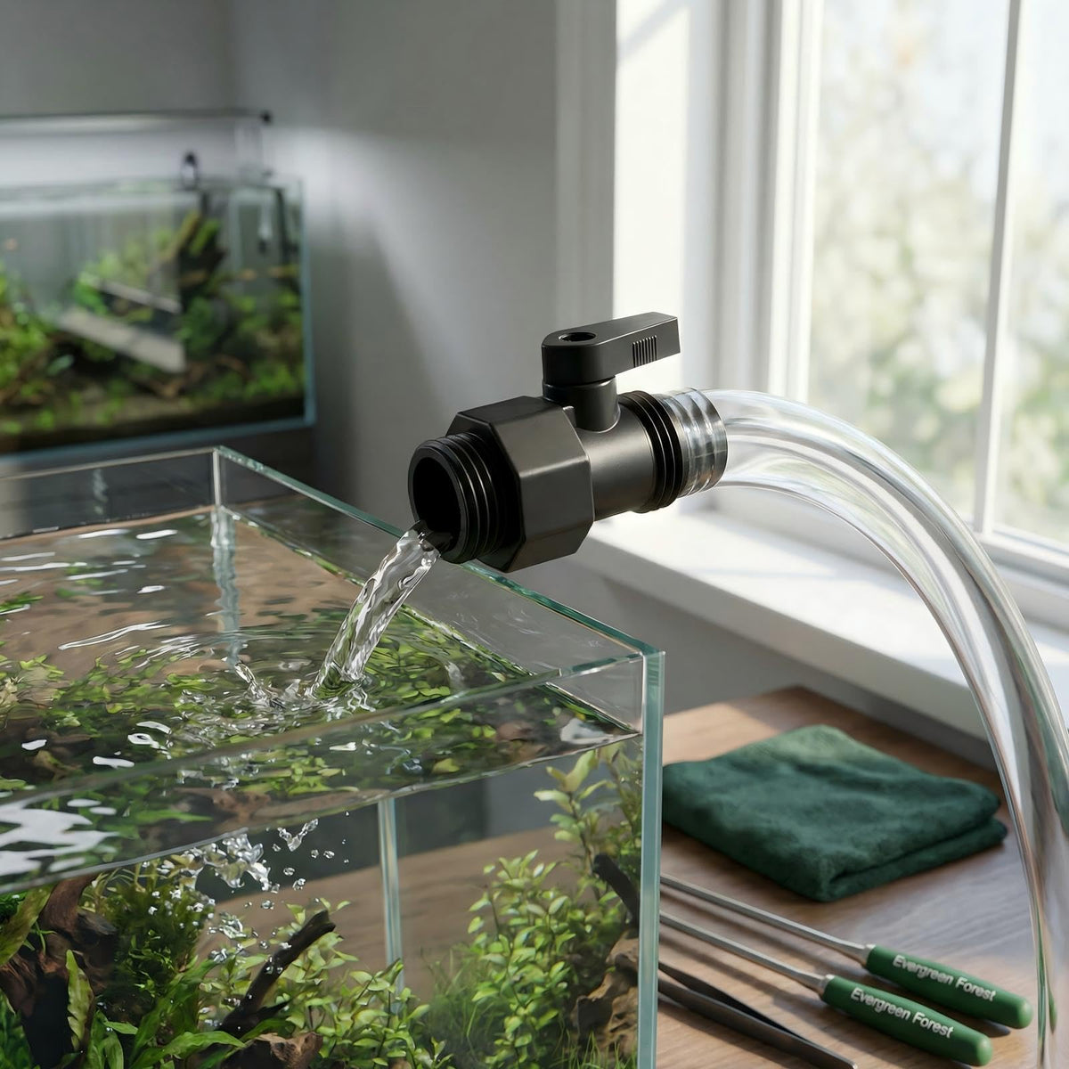 GQAQZQ Aquarium Water Changer Flow Valve 2-Pack - Leak-Proof ON/OFF Control for Fish Tank Siphon Hose | Compatible with Python Water Changer System | Universal 1/2" 5/8" 3/4" Garden Hose Fitting