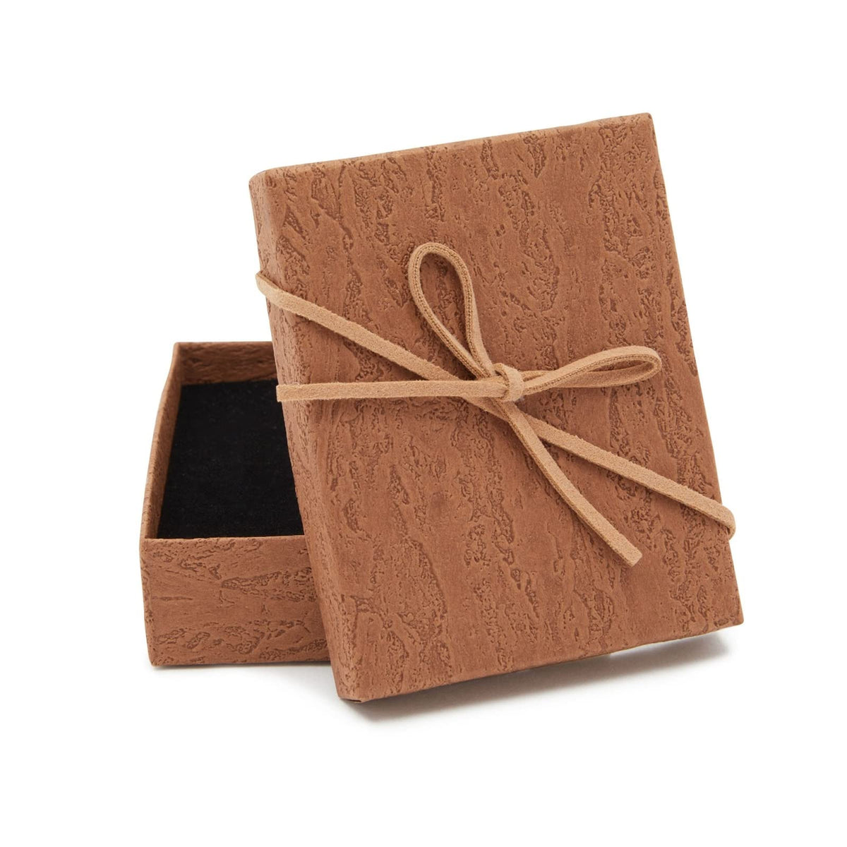 Juvale Jewelry Gift Boxes - 3.7 x 2.9 x 1.3 In, Kraft, Pack of 12 - Velvet Lined & Bow Lid Cardboard Necklace Box