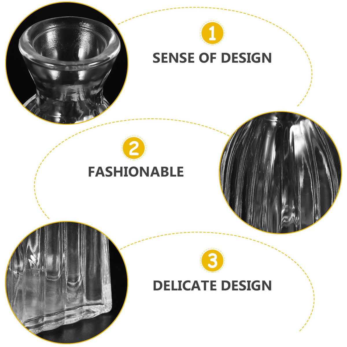 Sewroro 4pcs Decorative Glass Vases Small Terrarium Flower Vases for Hydroponic Plants Desk Home Décor Minimalist Glass Flower Containers