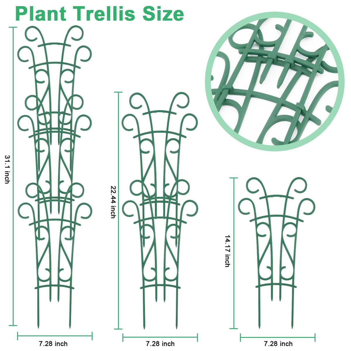 Qaobo Indoor Plant Trellis for Climbing Plants, 8 Pack Garden Trellis for Potted Plants Stackable Plant Trellis Plant Stakes for Indoor Plants Accessories Flower Plant Support