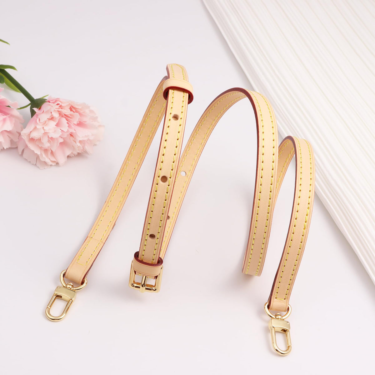 COLSEEY Genuine Vachetta Leather Crossbody strap Genuine leather Adjustable Replacement Strap for Shoulder Bag Handbag Purse(0.47 Inch Width Adjustalbe)
