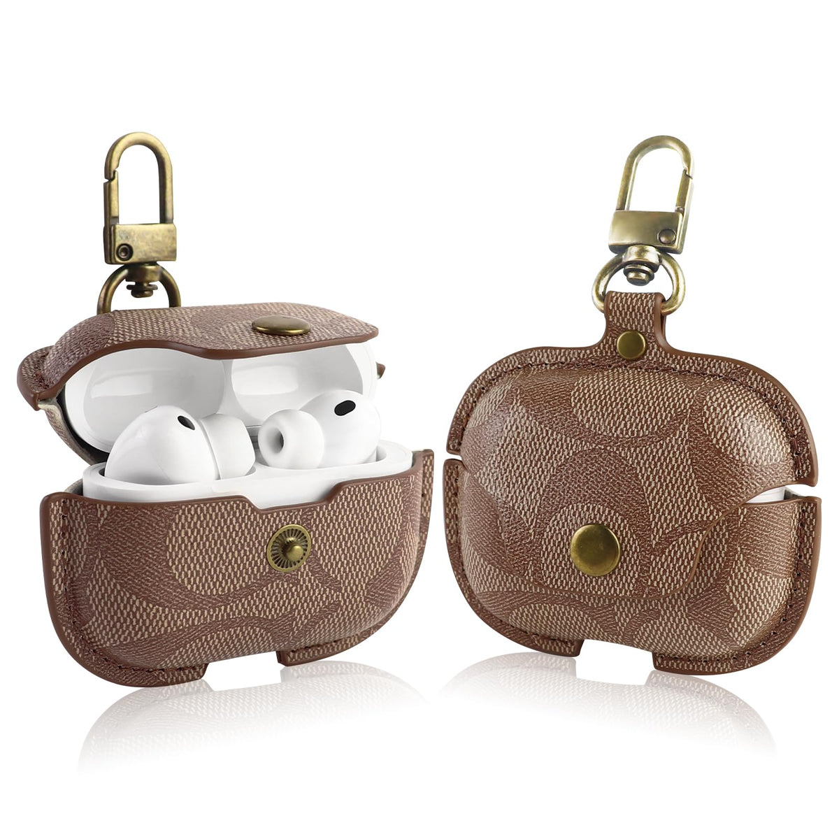 for AirPods Pro 3 Case, Compatible with AirPods Pro 3rd Generation Case (2025), Cute Leather Full Body Shockproof Protective Cover for Women Men (C)