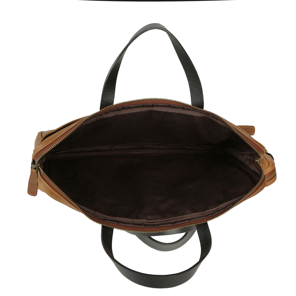 KomalC 15.5 Inch Leather Laptop Sleeve with Trolley Strap – Slim Genuine Leather Bag for upto 16" Laptops – Office Briefcase with Shoulder Strap & Organizer