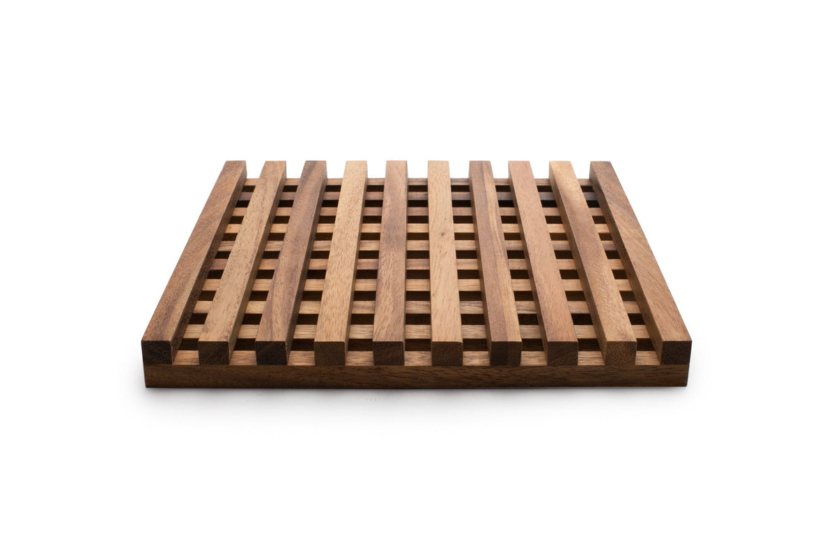Ironwood Gourmet Venetian Trivet, 10 x 10 x 1 inches, Acacia Wood